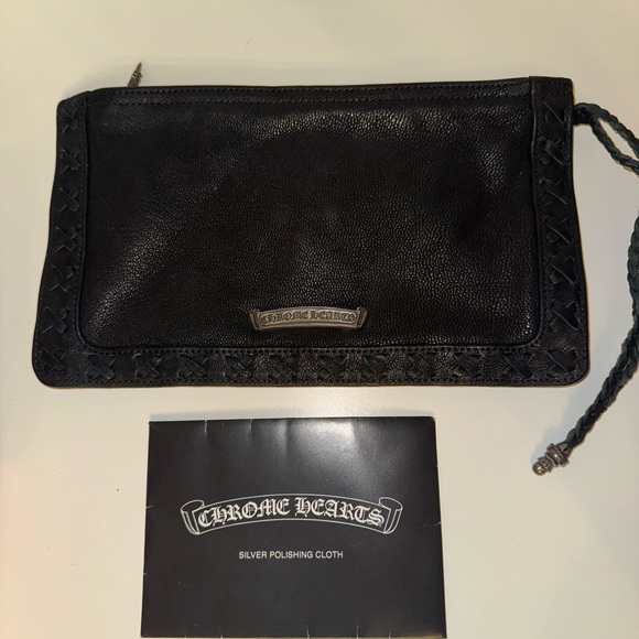 Chrome Hearts Handbags - Chrome Hearts Black Leather Pouch